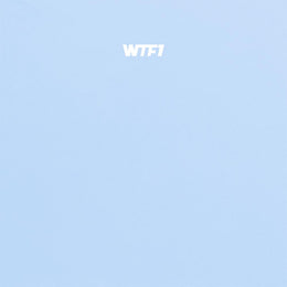 WTF1 White Embroidered T Shirt - Light Blue